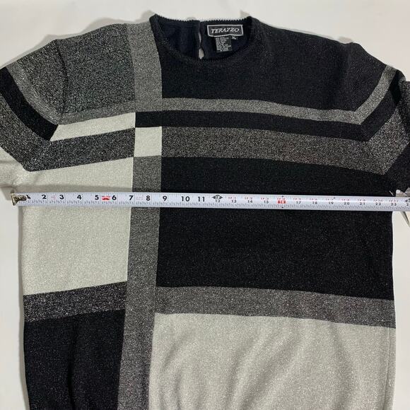 TERAZZO Sweater Women's Size Small Metalic Long Sleeve Retro - Picture 3 of 6